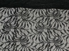 Sheer Black stretch lace fabric 2 way floral sold By The Yard continuous