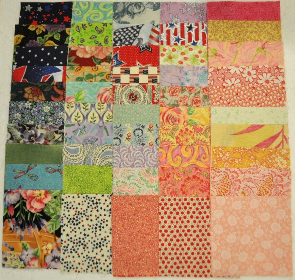 Assorted 3″ Squares Charm Pack, 50 pieces, 100% cotton