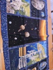 Planetary Mission Cotton Fabric Outer Space By the Panel