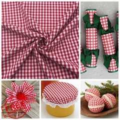 Red/White Gingham Fabric 2 Yard pre Cut 57″