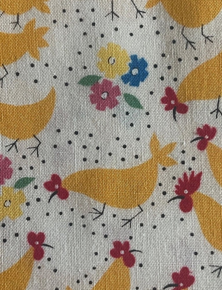 3.3/4 Yards Cherry Berry Chickens by Sharon Yenter 2000 for, In The Beginning …