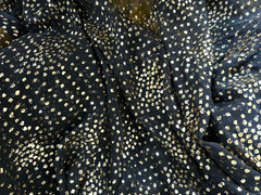 Gold glitters on Black chiffon Fabric By the Yard 46″ Wide