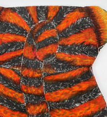 Vintage Multicolor Tiger Cut N Sew Panel Finished Unstuffed Pillow 1960s