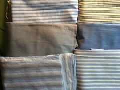 Big Scraps of 12 Men’s assorted STRIPE shirt LEFT FRONTS 100% cotton, Fabric