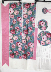 Garden Party Hat Fabric Panel Pink Floral Cranston Shabby Chic Cut & Sew Vintage