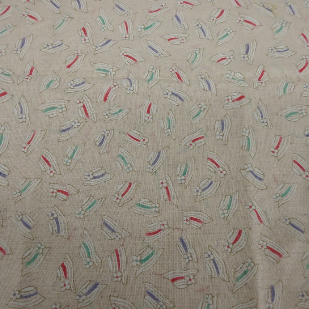 2002 Blank Textiles Ditsy Sun Hat Fabric Off-White Floral 22″ x 44″