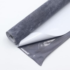 Self Adhesive Faux Suede Fabric Wrap Film Sticker Car Interior Craft Black Color