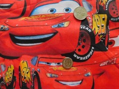 2011 Disney Pixar Films Red Cotton Fabric 90in x 44in-Springs Global US-New