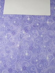 Fabric Traditions Purple Scrolls/Flowers/Stars Silver Sparkles 1 1/2 Yards x 45″