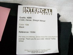German Mohair for Bearmaking, Black, 4mm Dense Straight 27″ x 12″