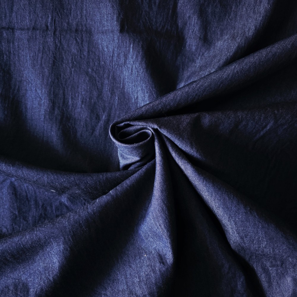 Dark Indigo Blue Soft Light Chambray Cotton Shirting from Robert Kaufman
