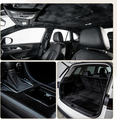 Black Suede Headliner, 98″ L × 60″ W with Foam Backing, Auto Interior Roof