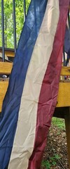 NEW 2 Tea Stained Patriotic Fabric Panels 19.5 FT -Railing, Arch, Parade, Events