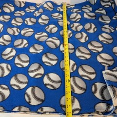 Blue Baseball Fabric Remnant, 2 Yards x 65″, Colorful, Sports, Soft Fleece Cloth