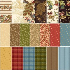 Wilmington Prints – Countryside – Repeating Border Stripe – Cream/Multi