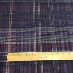 Bonded Wool Fabric 1.75 Yards X 60” Wide Heathery Plum Plaid Create Sew It