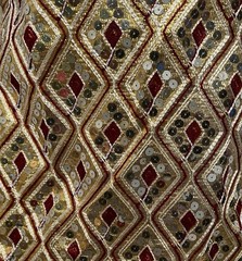 Gold Burgundy Silver Sequins Embroidery Lame Fabrics 44” Width Sold By The Yard