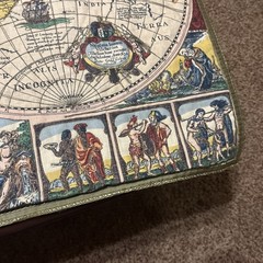 Vintage French Tapestry Antique Map Pictorial Wall Tapestry 46”x33” Map Only