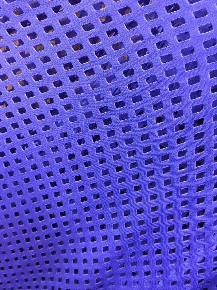 100% Royal blue laser cut nylon. 60 inch. fabric by the yard.