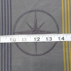 Wide Cabana Stripe Polyester Fabric Nautical Navy Blue Gold Charcoal Gray BTY