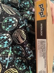 Pop! Holographic Disco Planets Interlock Knit Fabric Cotton Spandex 1 Yd 33’’