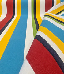 Sunbrella Panorama Carnival Red Blue Stripe Outdoor Milliken Fabric By the yard