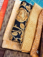 23 Fat Quarter Bundle fabric cotton quilt quilting brown gold beige yellow