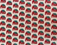 All Over Tiny Houses Cabins Joan Kessler Concord Fabrics 34″x43″ Cotton Quilt