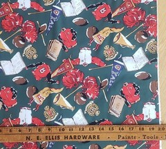 1/2 yard cotton 4 oz twill fabric CHEER SQUAD retro preppy ivy league college