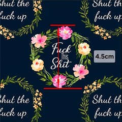 Bad Language Cuss words Adult Polycotton woven fabric 18″x55″ 1268692