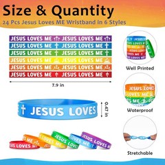 Zhanmai 48 Pcs Jesus Loves Me Pencils Silicone 7.9 inches / 20 cm, Colorful