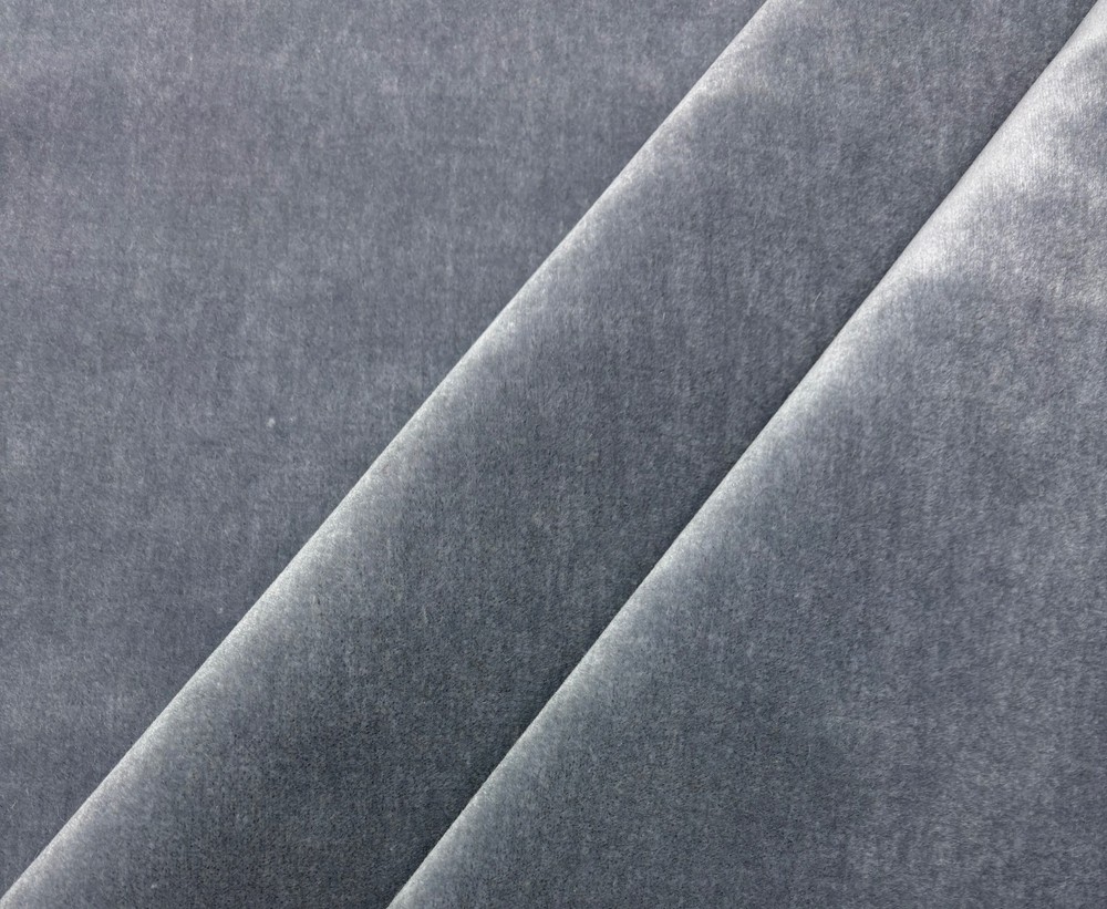 DESIGNER PLUSH MOHAIR DOVE GRAY VELVET WOOL MULTIPURPOSE FABRIC BY YARD 55″W