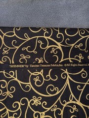 Basics Fabric | Luminous Metallic Gold swirls Black | Timeless Treasures 1/2 yd