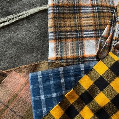 Assorted Cotton Yarn Dyed Flannel Fabric Scrap Bundle