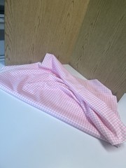 Polyester Double Knit Pink Gingham Fabric 2+ yards 62” Wide Vintage