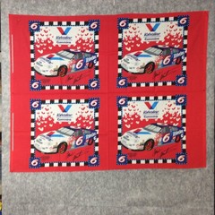 Vintage NASCAR Fabric MARK MARTIN Valvoline 34″x44″ 4 Panels Roush Racing