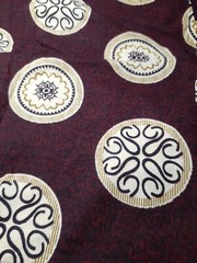Cotton Sewing Fabric Real Wax Print Asian Circle Mandalas 1 – 7/8 yd x 42″