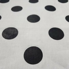 Black Polka Dot White Fabric 1″ Dots Poly Cotton Retro Pattern 58″ Wide By Yard