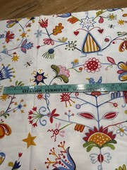 IKEA Alfhild Fagel Cotton Fabric Folk Art Bird Floral Rare 59×81” -2 Yards