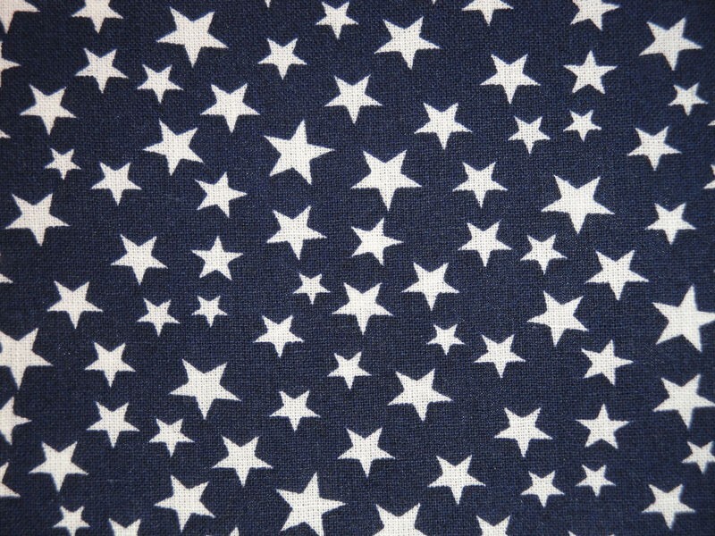 Scattered Navy With White Star Cotton Sewing Quilt Apparel Decor Craft Fabric