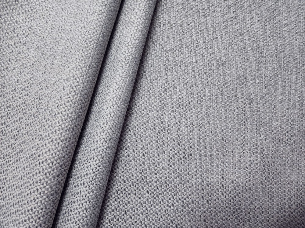 Upholstery Fabric- Resists Stains Yarn Dyed Basketweave Solid – White/Smoky Grey