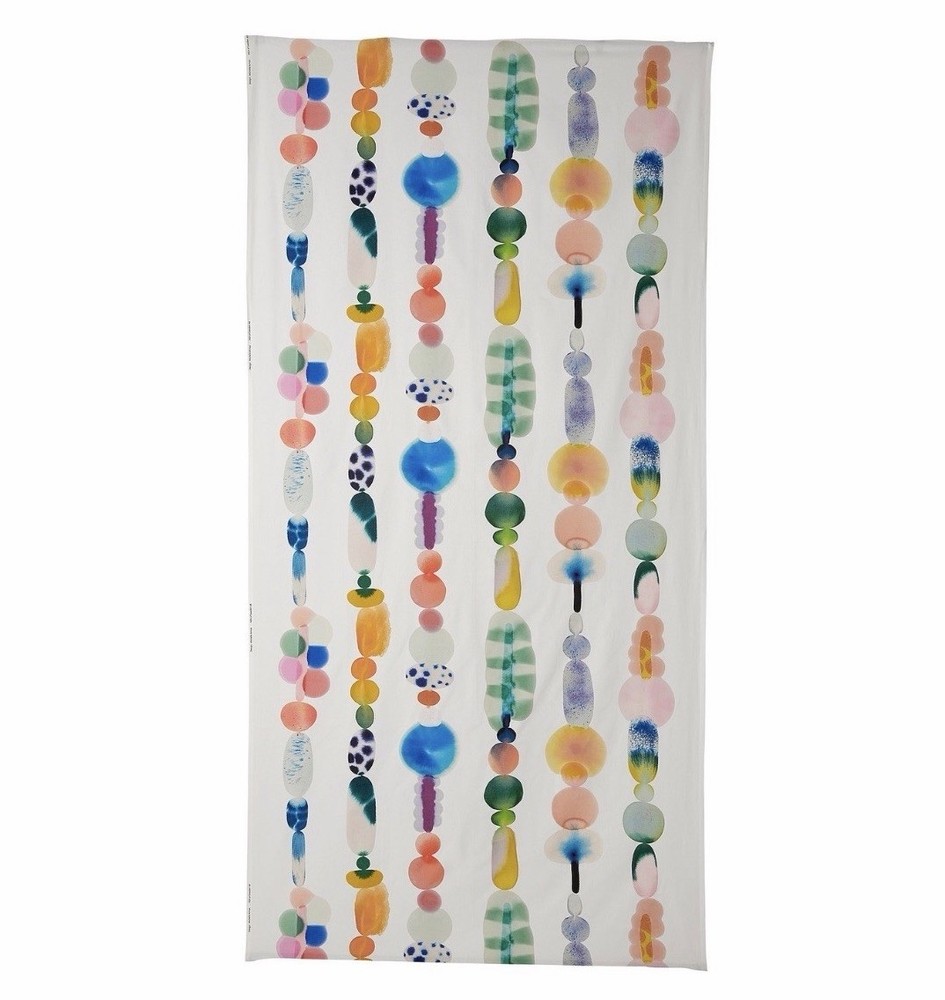 IKEA PS 2026 Pre-cut fabric, white/multicolor small pattern, 59×118” NEW