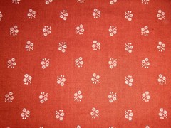 Vtg Cranston VIP Cotton Quilting Fabric Rust w/ Tiny Daisies 44×3+yds