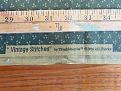 Vintage Stitches 2005 Thimbleberries RJR Fabrics 2005 Green/Gold – 2 yds 16″