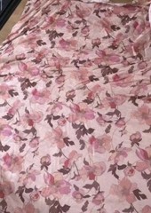 vintage fabric remnants Pink Floral Designer 55% Silk + 45% Linen DIY material