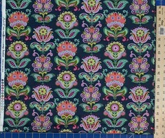 *OOP and RARE* 1/2 Yard Bright Heart PWAB 146 Folk Bloom Midnight By Amy Butler.