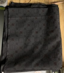2.5 Yards Dark Charcoal Gray Cotton Fabric 45” X 96” Quilting Square Design