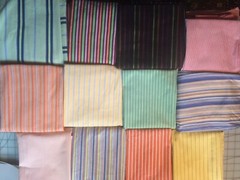 24-pc BOLD Scraps 12 Men’s assorted STRIPE shirt SLEEVES 100% cotton Quilting