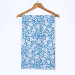 5 Yards Indian voile Fabric Cotton Sanganeri Hand Block Print Floral Fabric