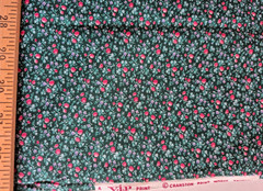 TINY MULTI FLOWERS ON GREEN VIP CRANSTON PRINT 100% COTTON FABRIC 18X43 INCHES
